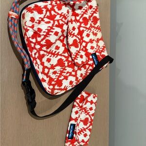 Kavu Red and White Patterned Bag Set